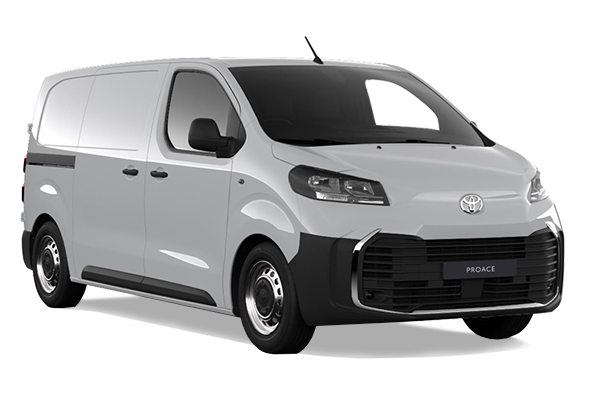 Vue latérale du fourgon TOYOTA PROACE II ELECTRIC - 2020 – modèle utilitaire gris aménageable